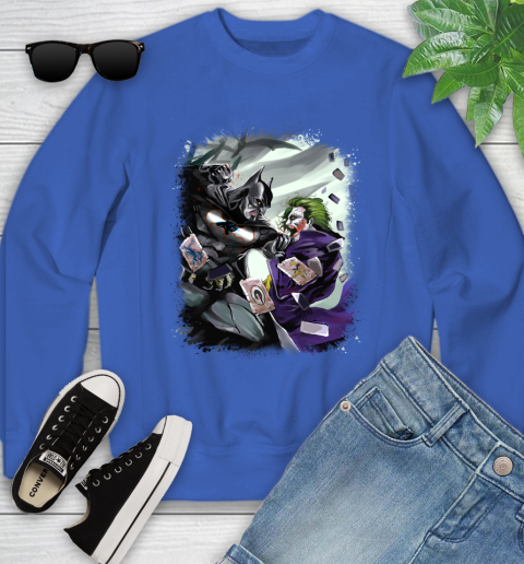 Carolina Panthers NFL Football Batman Fighting Joker DC Comics Youth Sweatshirt 8