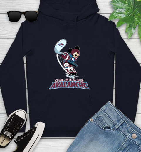 NHL Hockey Colorado Avalanche Cheerful Mickey Mouse Shirt Youth Hoodie 4