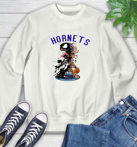 NBA Charlotte Hornets Basketball Venom Groot Guardians Of The Galaxy Sweatshirt
