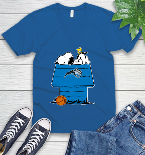 Orlando Magic NBA Basketball Snoopy Woodstock The Peanuts Movie V-Neck T-Shirt 6