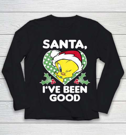 Looney Tunes Christmas Tweety Bird Santa I ve Been Good Youth Long Sleeve
