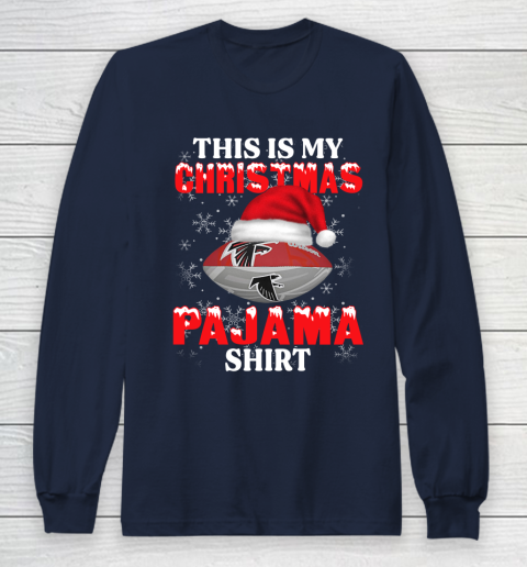 Atlanta Falcons This Is My Christmas Pajama Shirt NFL Long Sleeve T-Shirt - Image 3