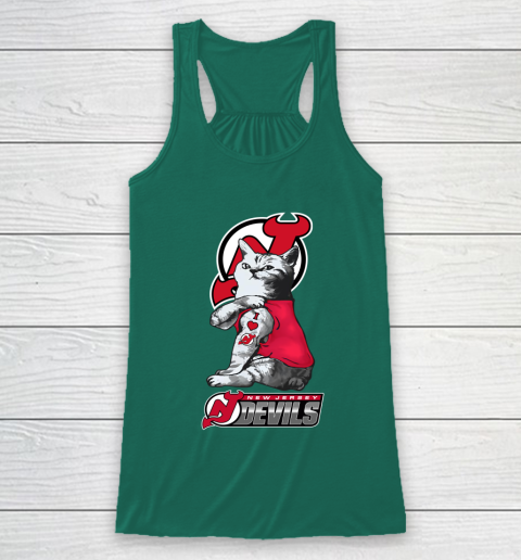 NHL My Cat Loves New Jersey Devils Hockey Racerback Tank 5