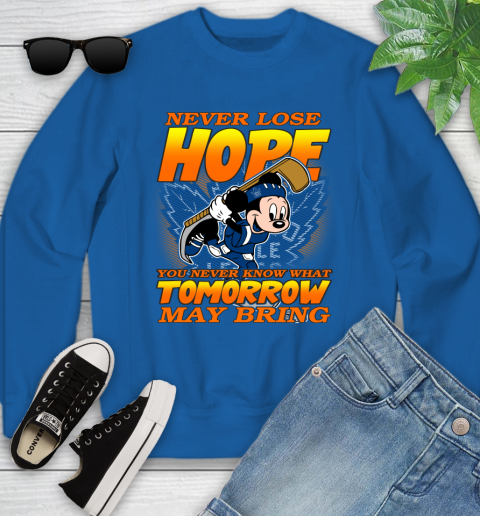 Toronto Maple Leafs NHL Hockey ootball Mickey Disney Never Lose Hope Youth Sweatshirt 7