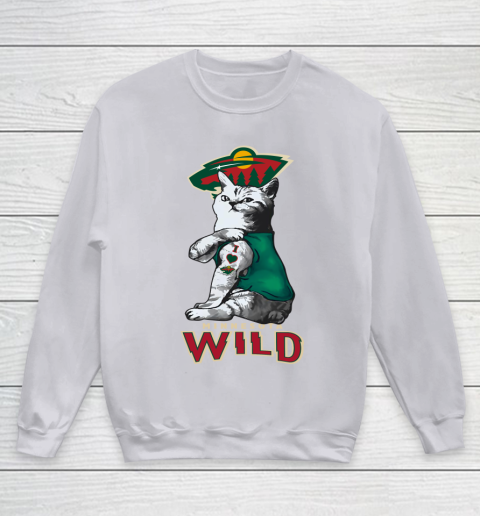 NHL My Cat Loves Minnesota Wild Hockey Youth Sweatshirt 3