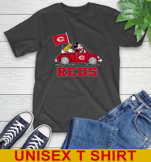 MLB Baseball Cincinnati Reds Pluto Mickey Driving Disney Shirt T-Shirt 2