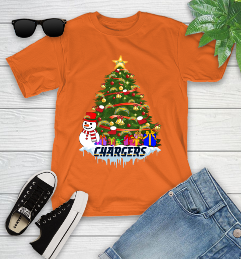 Los Angeles Chargers Merry Christmas NFL Football Sports Youth T-Shirt 7