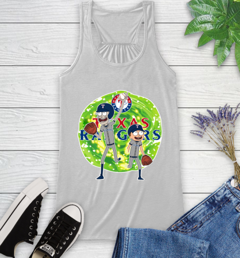 MLB Texas Rangers Rick And Morty Baseball Sports Racerback Tank