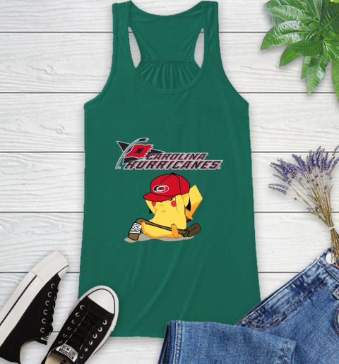 NHL Pikachu Hockey Sports Carolina Hurricanes Racerback Tank 7