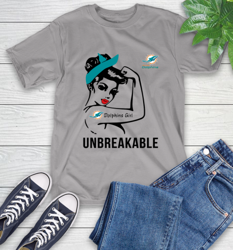 NFL Miami Dolphins Girl Unbreakable Football Sports T-Shirt 4
