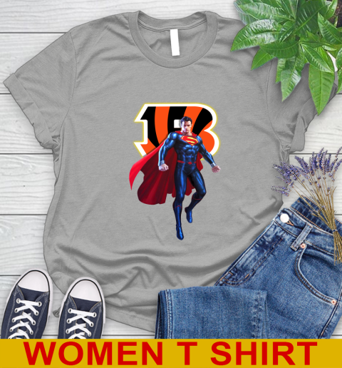 NFL Superman DC Sports Football Cincinnati Bengals Women's T-Shirt 11