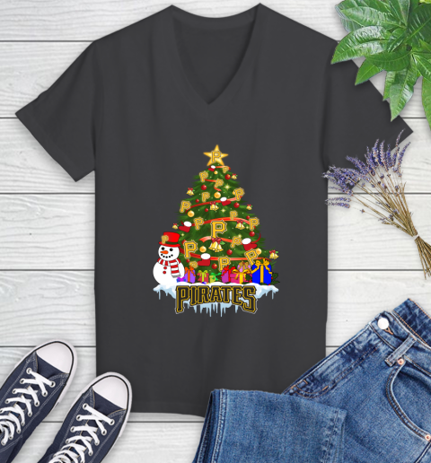 Pittsburgh Pirates Merry Christmas MLB Baseball Sports Women's V-Neck T-Shirt 8