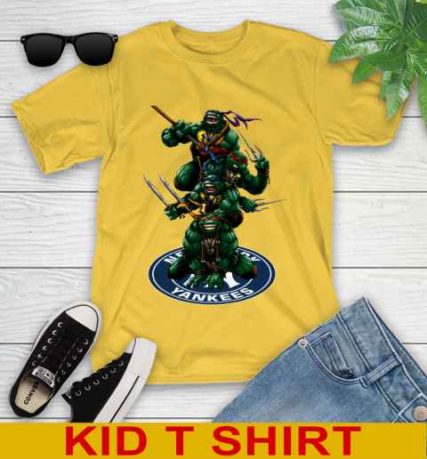 MLB Baseball New York Yankees Teenage Mutant Ninja Turtles Shirt Youth T-Shirt 8