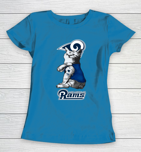 NFL Football My Cat Loves Los Angeles Rams Women's T-Shirt 6