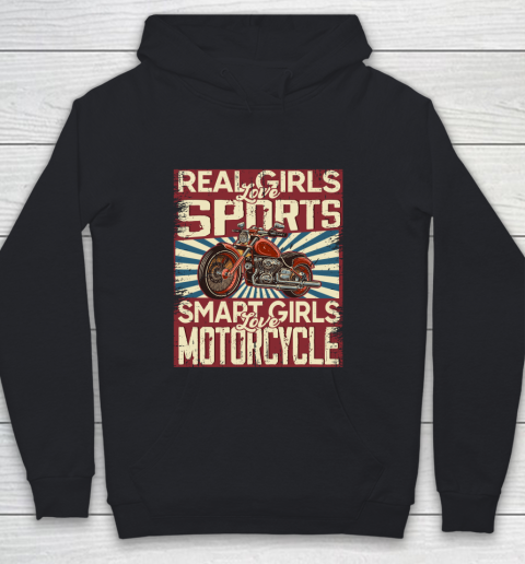 Real girls love sports smart girls love motorcycle Youth Hoodie