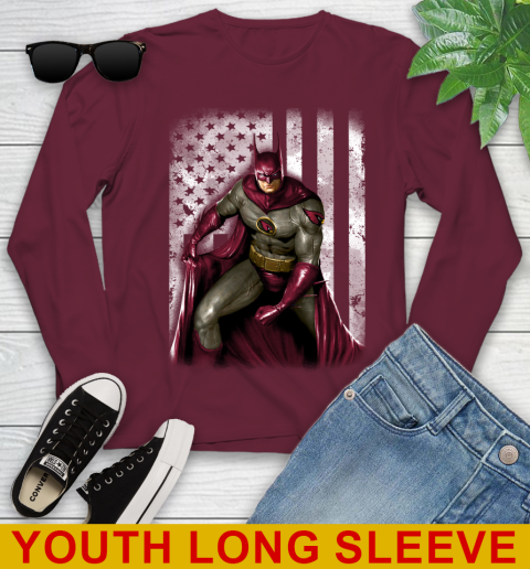 Arizona Cardinals NFL Football Batman DC American Flag Shirt Youth Long Sleeve 6
