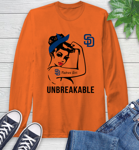 MLB San Diego Padres Girl Unbreakable Baseball Sports Long Sleeve T-Shirt 3