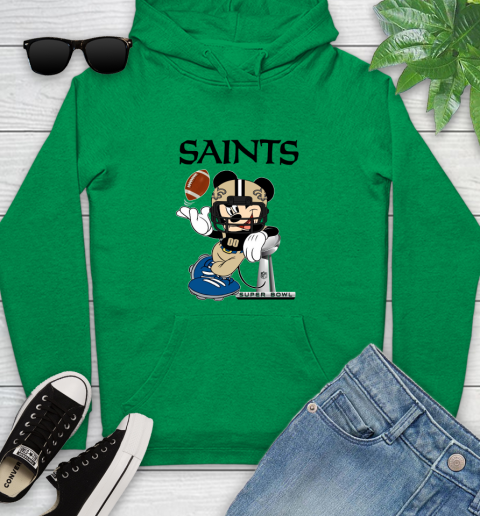 NFL New Orleans Saints Mickey Mouse Disney Super Bowl Football T Shirt Youth Hoodie 7