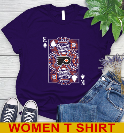 Philadelphia Flyers NHL Hockey The King Of Spades Death Cards Shirt Women's T-Shirt 4