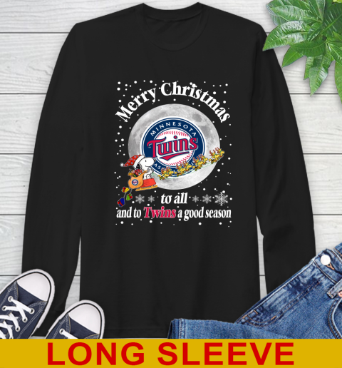 Minnesota Twins Merry Christmas To All And To Twins A Good Season MLB Baseball Sports Long Sleeve T-Shirt
