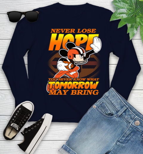 Cleveland Browns NFL Football Mickey Disney Never Lose Hope Youth Long Sleeve 2