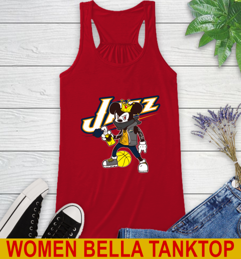 Utah Jazz NBA Basketball Mickey Peace Sign Sports Racerback Tank 6