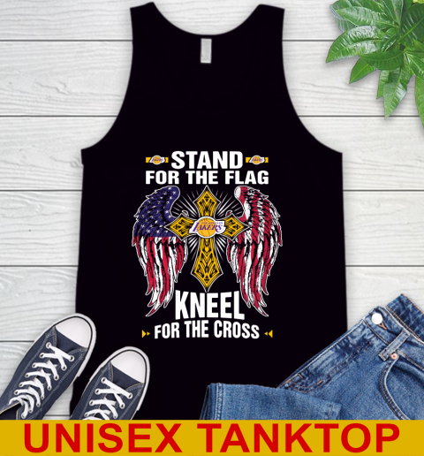 NBA Basketball Los Angeles Lakers Stand For Flag Kneel For The Cross Shirt Tank Top