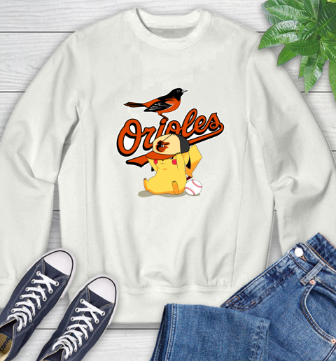 MLB Pikachu Baseball Sports Baltimore Orioles Sweatshirt