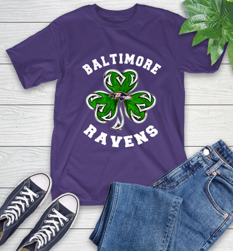 NFL Baltimore Ravens Three Leaf Clover St Patrick's Day Football Sports T-Shirt 5