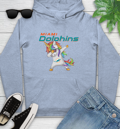 Miami Dolphins NFL Football Funny Unicorn Dabbing Sports Youth Hoodie 10
