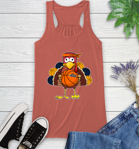 Utah Jazz Turkey thanksgiving day Racerback Tank 4