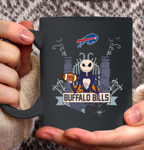 NFL Buffalo Bills Football Jack Skellington Halloween Ceramic Mug 11oz