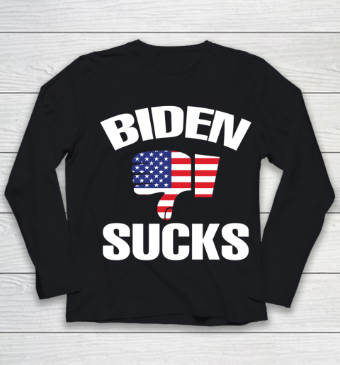 Biden Sucks Anti Biden Supporter Youth Long Sleeve