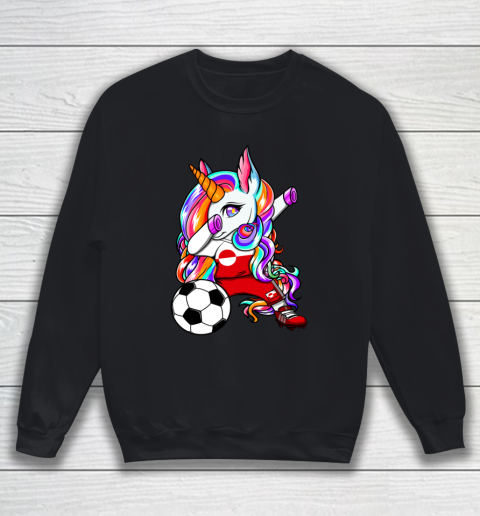 Dabbing Unicorn Greenland Soccer Fans Jersey Flag Football Sweatshirt