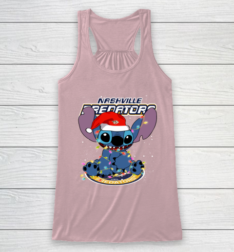 Nashville Predators NHL Hockey noel stitch Christmas Racerback Tank 5
