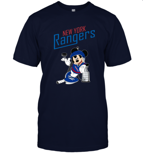 Mickey New York Rangers With The Stanley Cup Hockey NHL Unisex Jersey Tee