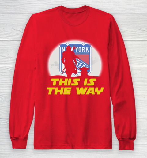 New York Rangers NHL Ice Hockey Star Wars Yoda And Mandalorian This Is The Way Long Sleeve T-Shirt 7