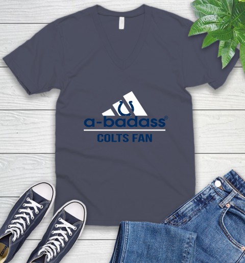 Indianapolis Colts NFL Football A Badass Adidas Adoring Fan Sports V-Neck T-Shirt 7
