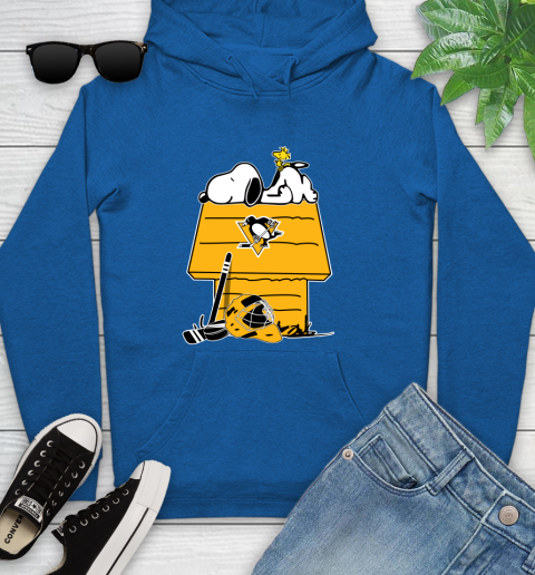 Pittsburgh Penguins NHL Hockey Snoopy Woodstock The Peanuts Movie Youth Hoodie 9