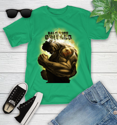 Baltimore Orioles MLB Baseball Hulk Marvel Avengers Sports Youth T-Shirt 8