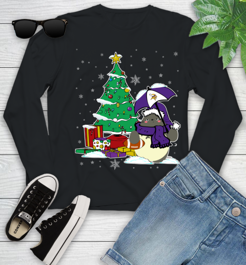 Minnesota Vikings NFL Football Cute Tonari No Totoro Christmas Sports Youth Long Sleeve