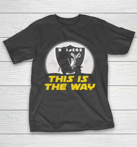 Oakland Raiders NFL Football Star Wars Yoda And Mandalorian This Is The Way T-Shirt
