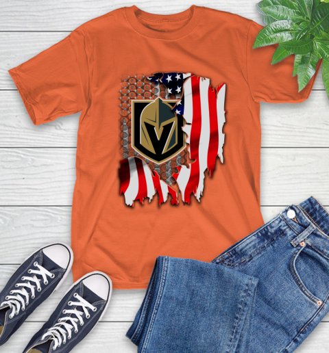 Vegas Golden Knights NHL Hockey American Flag T-Shirt 4