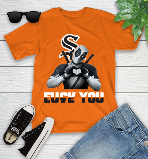 MLB Chicago White Sox Deadpool Love You Fuck You Baseball Sports Youth T-Shirt 9