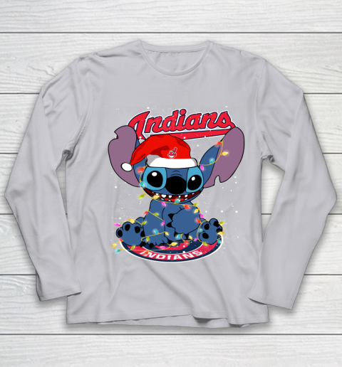 Cleveland Indians MLB noel stitch Baseball Christmas Youth Long Sleeve 3
