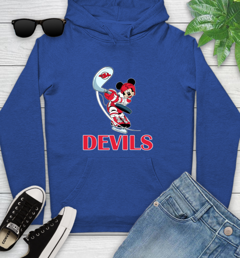 NHL Hockey New Jersey Devils Cheerful Mickey Mouse Shirt Youth Hoodie 9