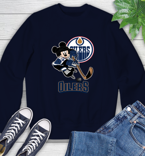 NHL Edmonton Oilers Mickey Mouse Disney Hockey T Shirt Sweatshirt
