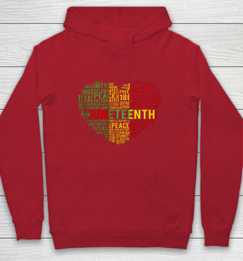 Juneteenth Heart Black History Afro American African Freedom Youth Hoodie 7