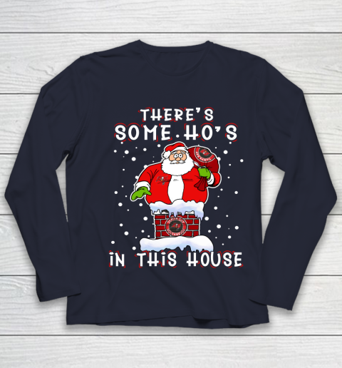 Tampa Bay Buccaneers Christmas There Is Some Hos In This House Santa Stuck In The Chimney NFL Youth Long Sleeve 2