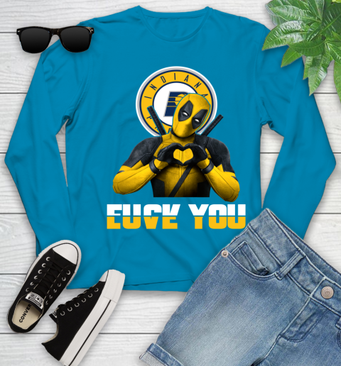 NBA Indiana Pacers Deadpool Love You Fuck You Basketball Sports Youth Long Sleeve 8